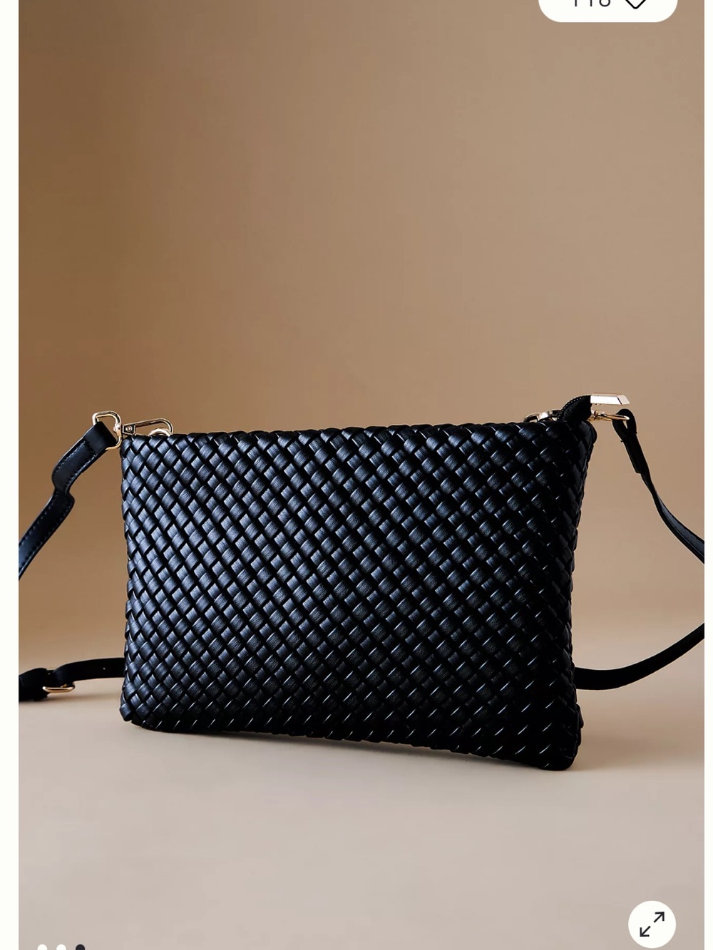 Melie Bianco Daisy Woven Faux-Leather Crossbody Bag
